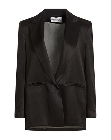 Woman Blazer Black Size 8 Viscose, Linen