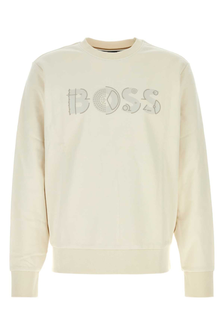 Boss - cotton sweatshirt crew neck long sleeve