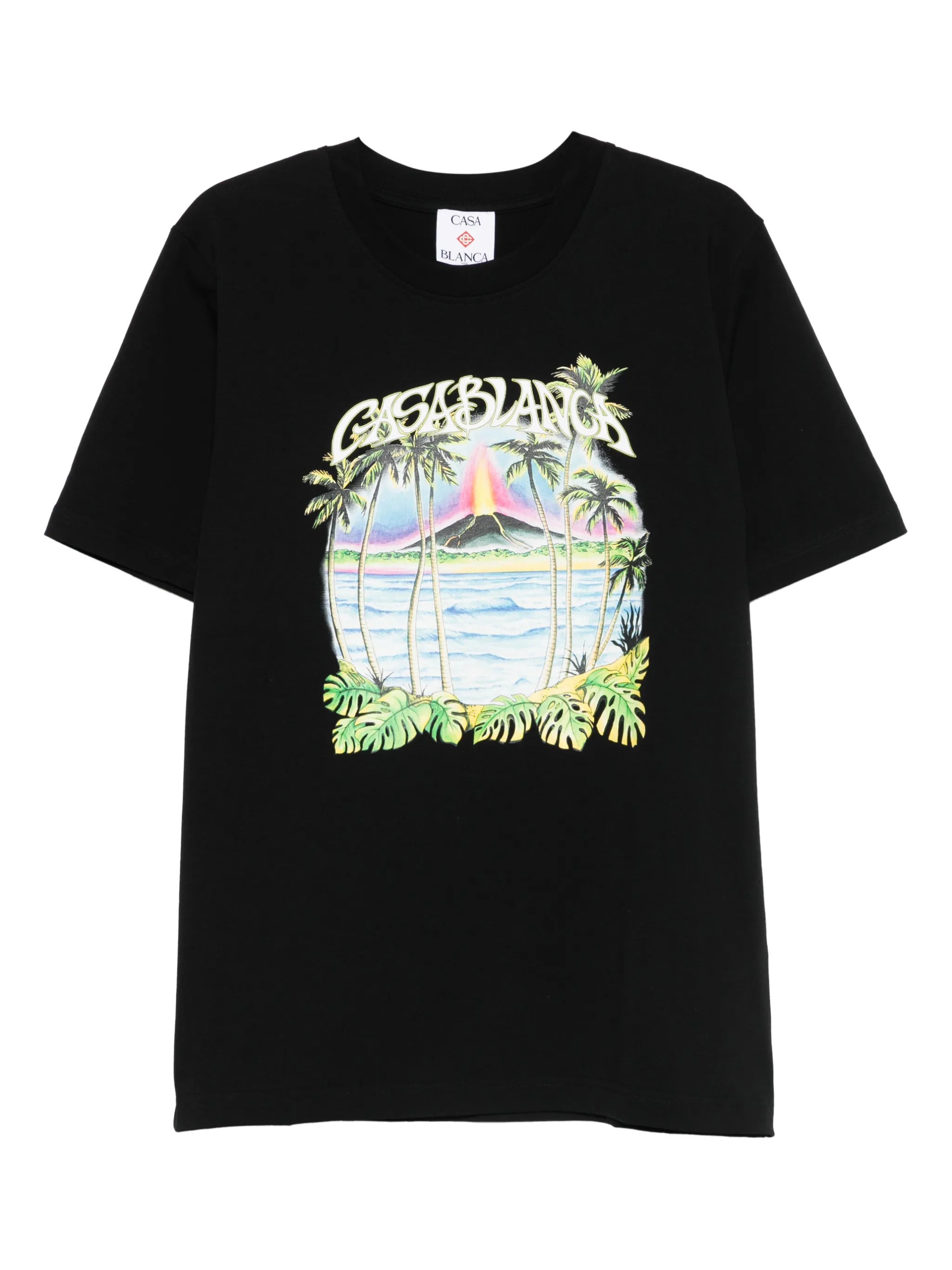 Tropical Print Short-Sleeve Crewneck T-Shirt