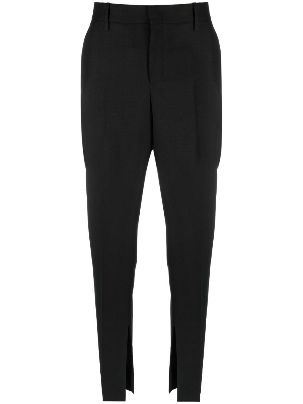 Side-slit tapered trousers - Black