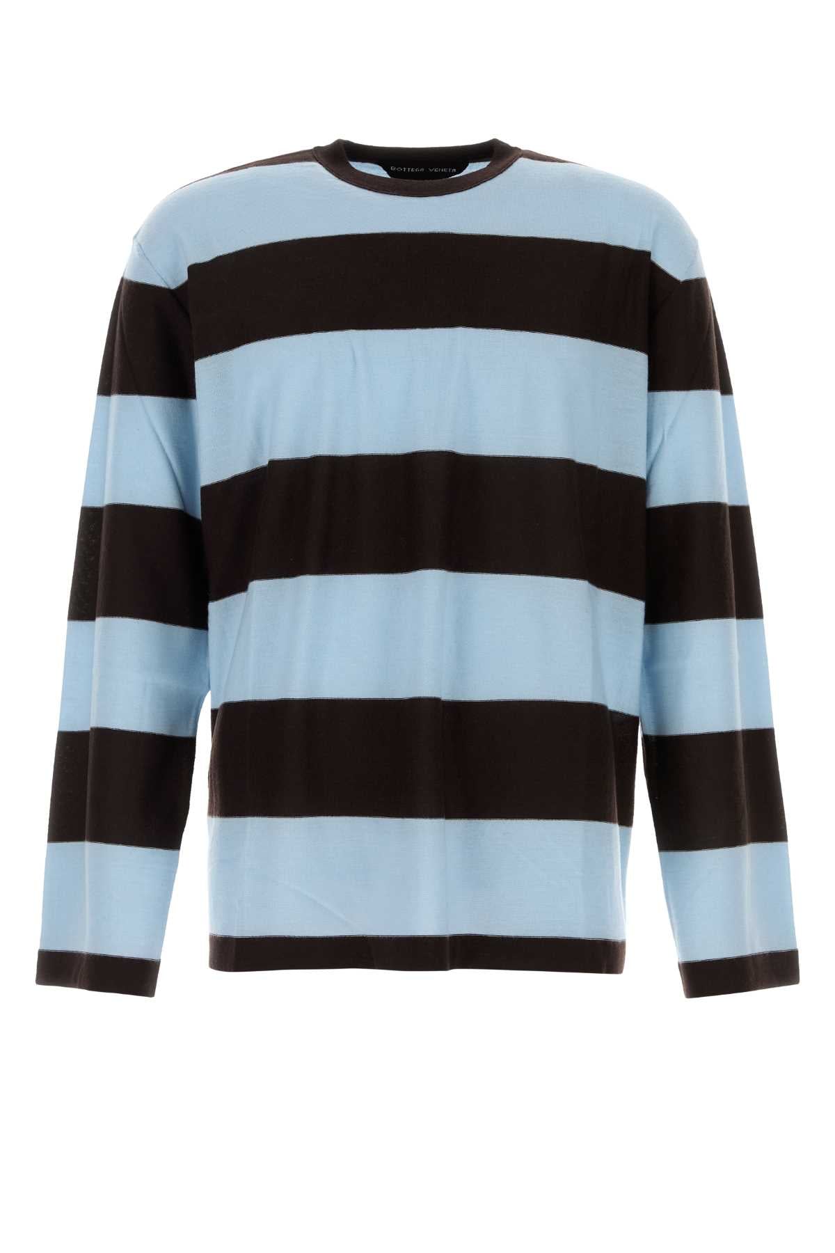 Striped Cashmere Sweater — Blue
