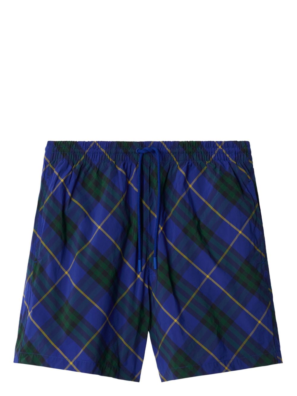 Check-print swim shorts - Blue
