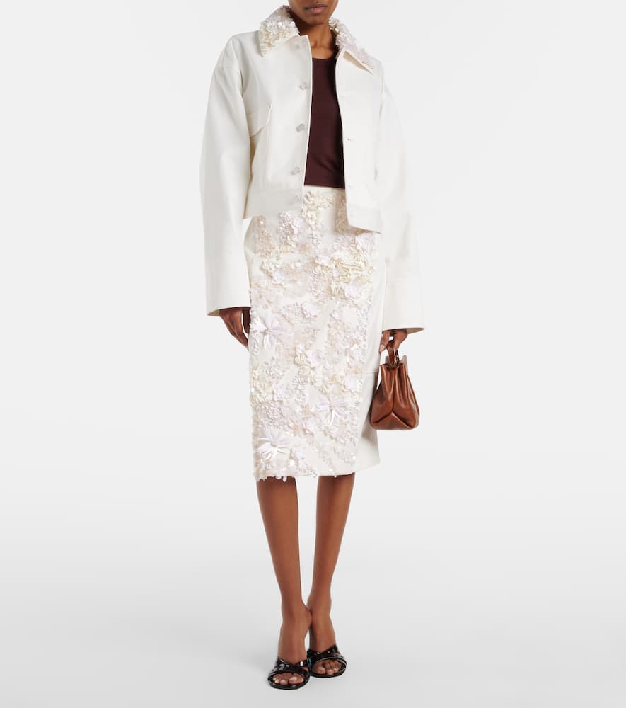 Sequined cotton drill jacket