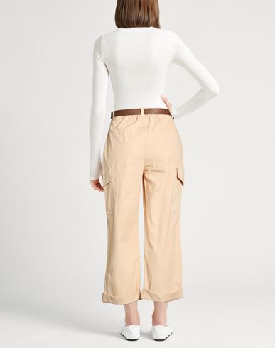 Woman Pants Beige Size S Cotton, Elastane