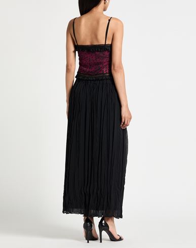 Woman Maxi skirt Black Size 14 Silk