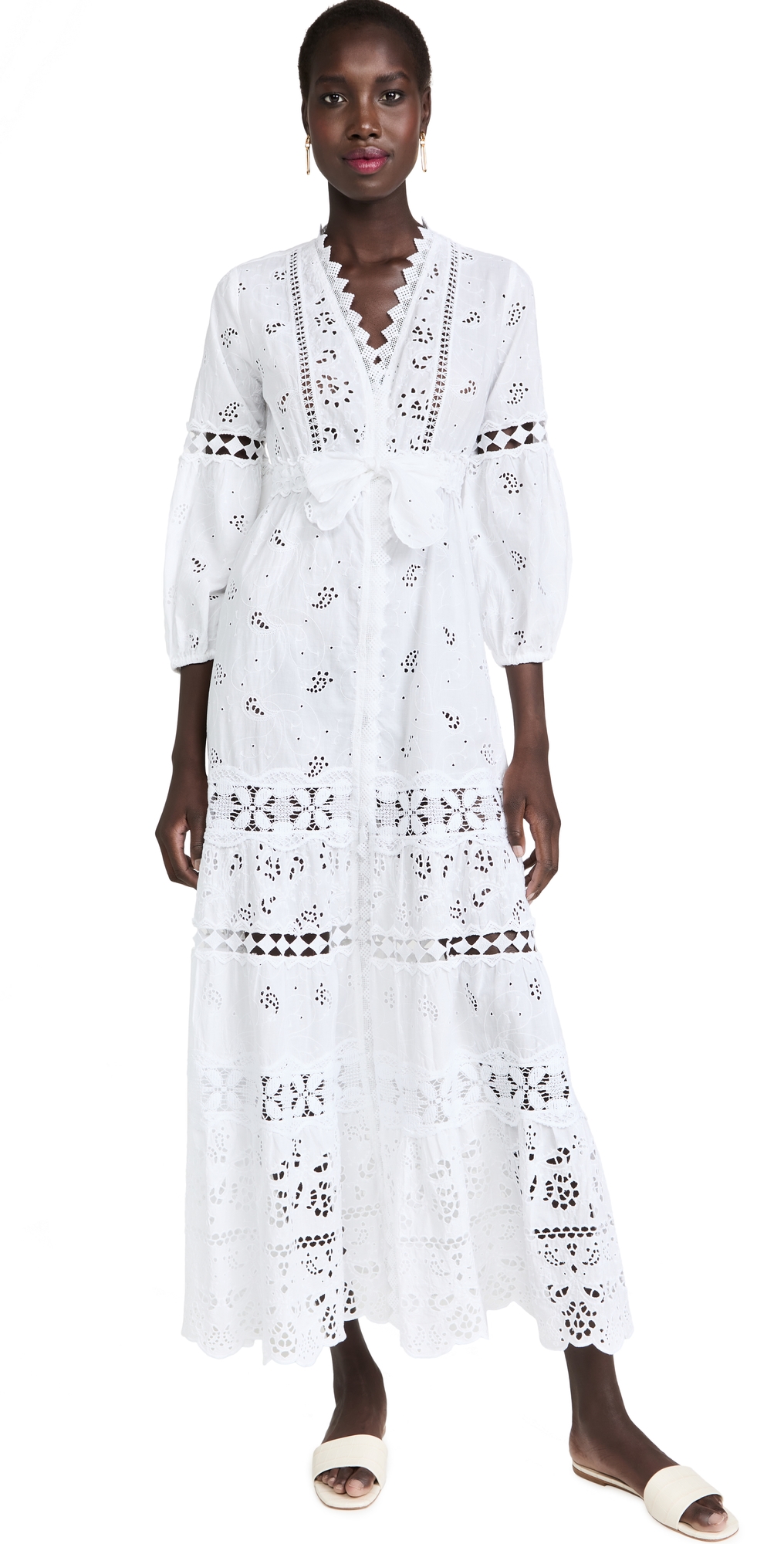 California Eyelet Dress White