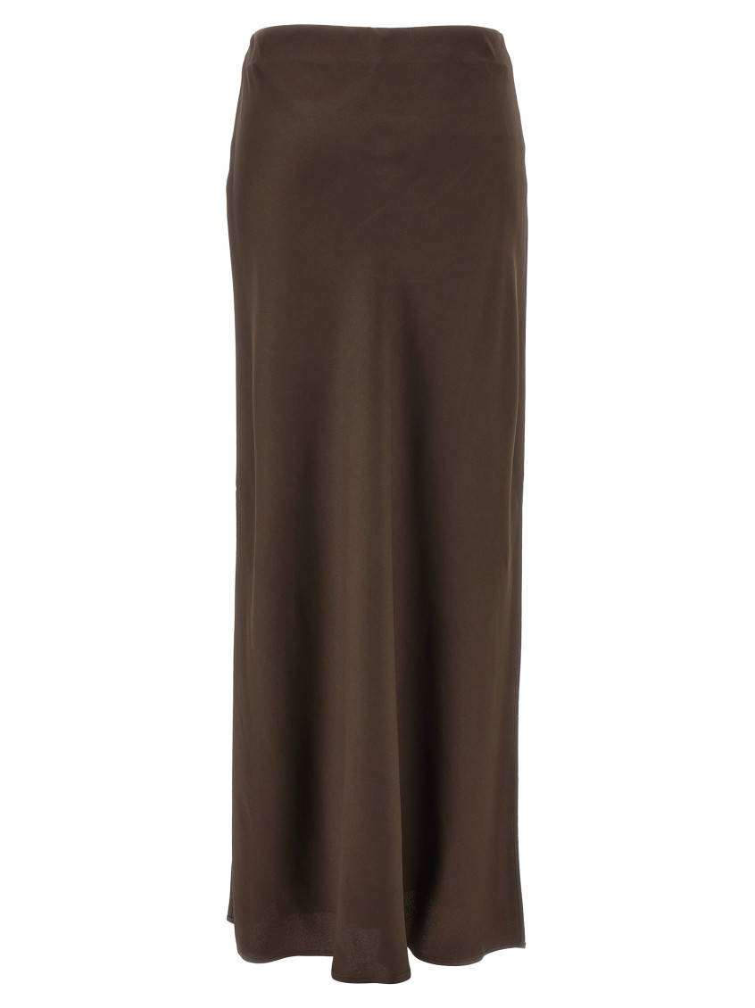 Bias-cut maxi skirt - Brown
