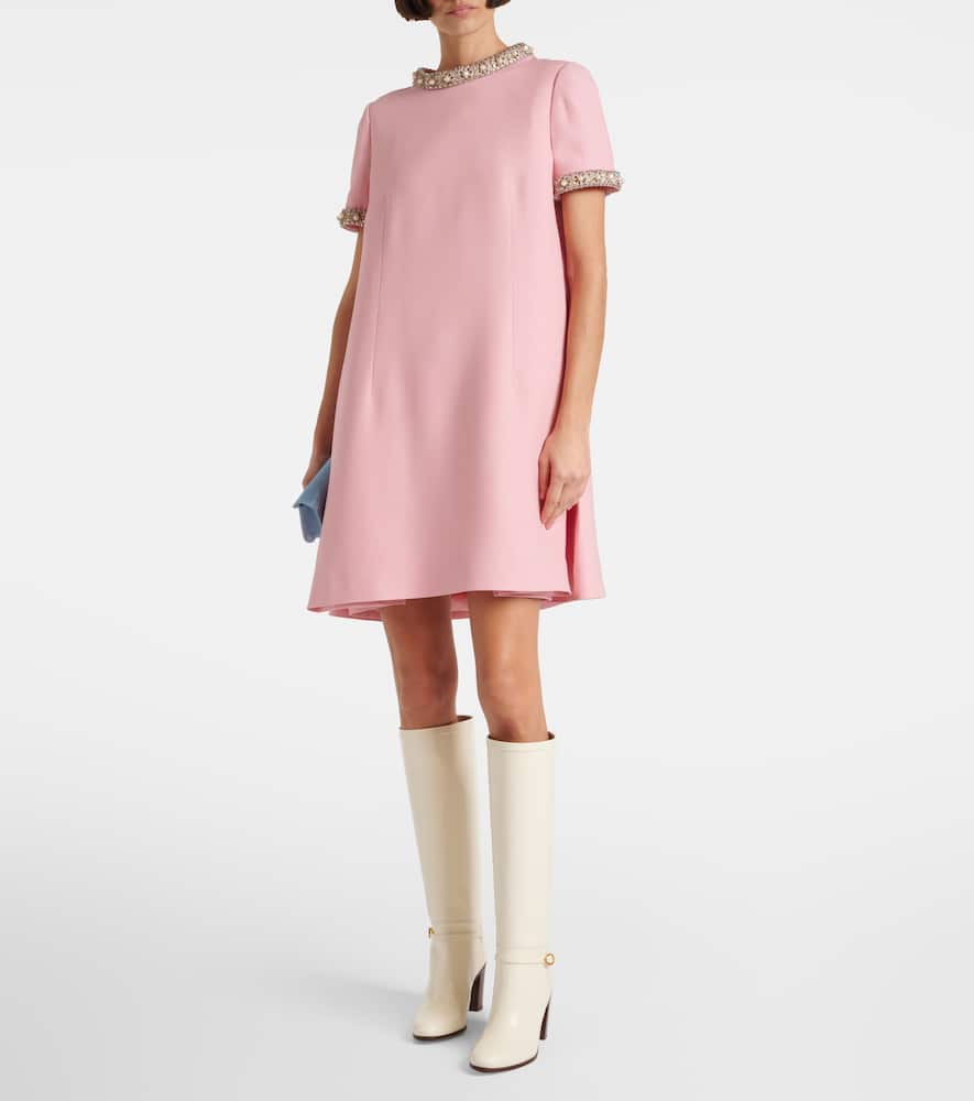 Crepe Couture embroidered minidress