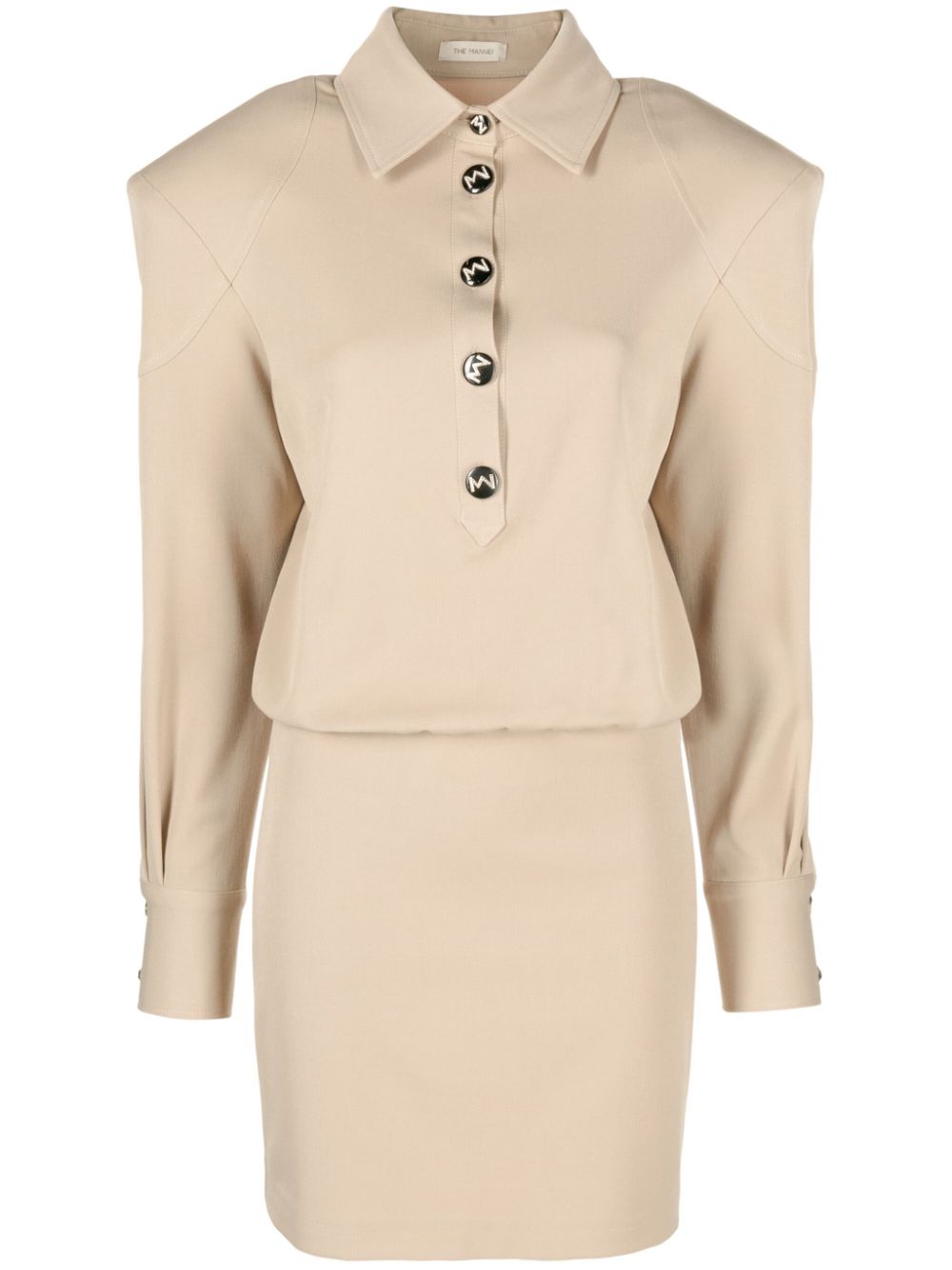 Nursu shoulder-pads mini dress - Neutrals