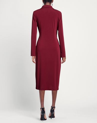 Woman Midi dress Burgundy Size 10 Polyester, Elastane