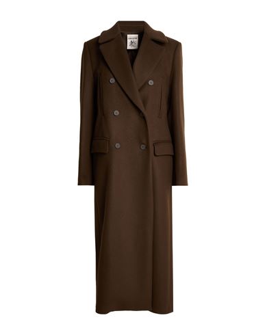 Woman Coat Dark brown Size 8 Wool, Polyamide