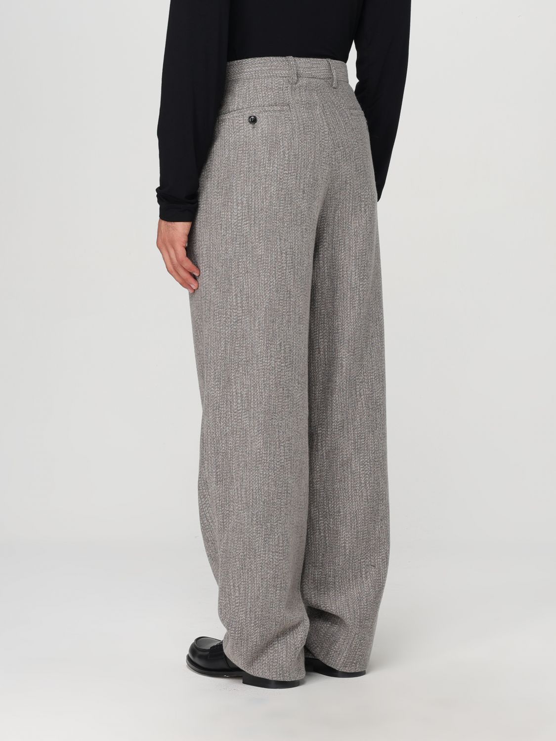 Cropped straight-legged trousers - Grey