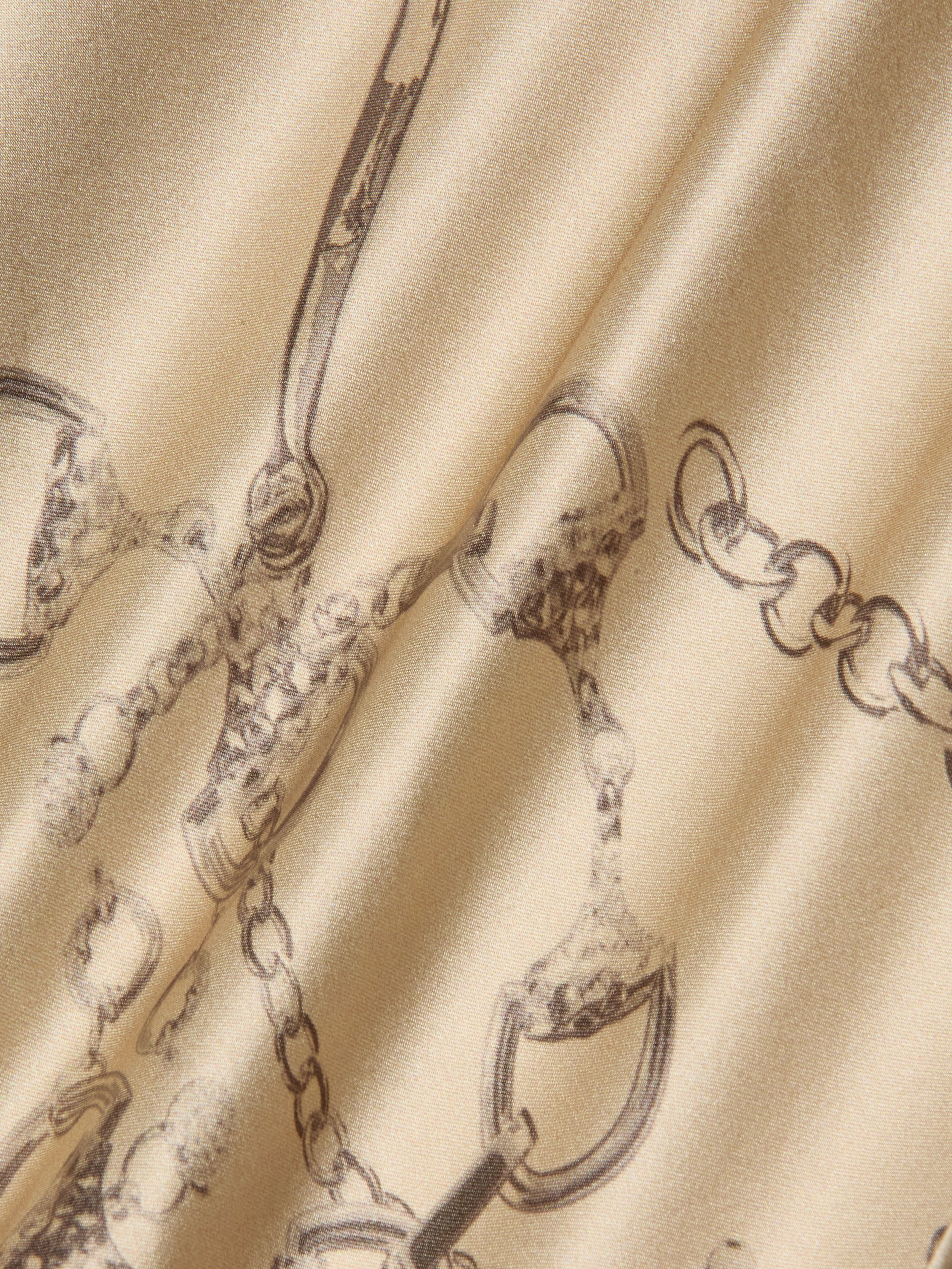 Calista Silk Camisole In Soft Macadamia Multi Small Horsebit Chain