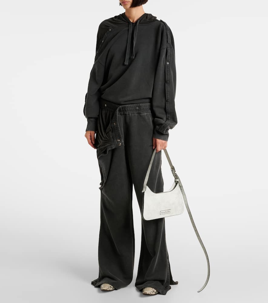 Snap oversized cotton jersey hoodie