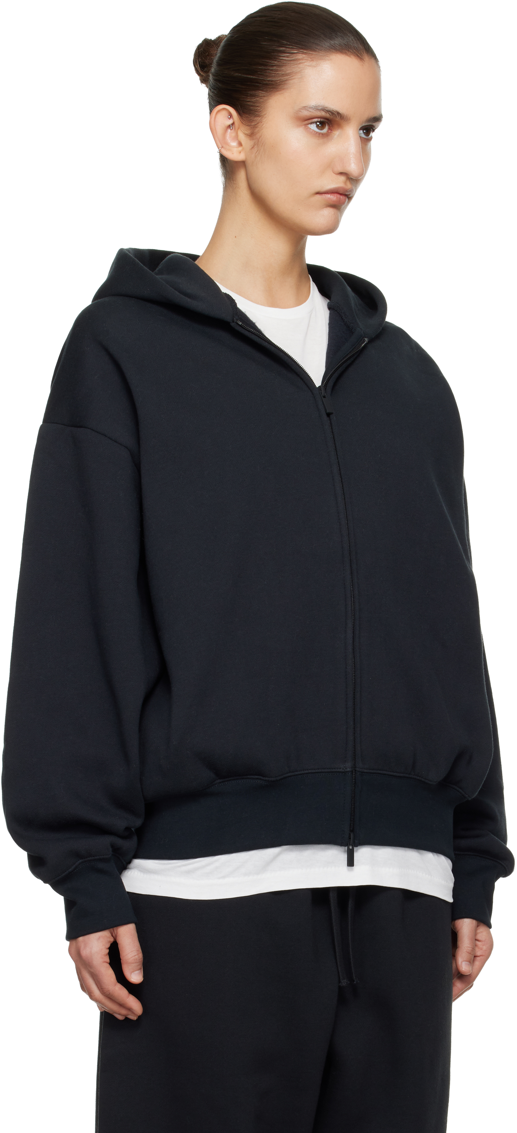 Black Classic Zip-Up Hoodie