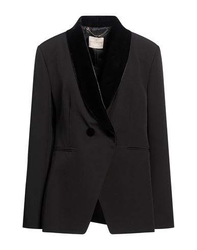 Woman Blazer Black Size XL Polyester, Elastane
