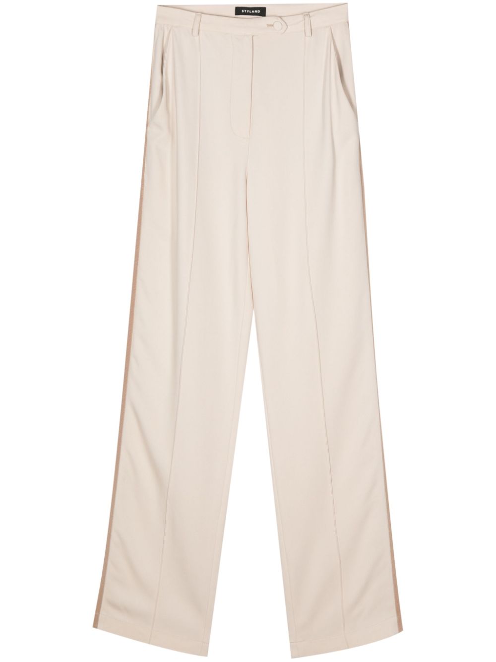 Grosgrain-trim straight trousers - Black