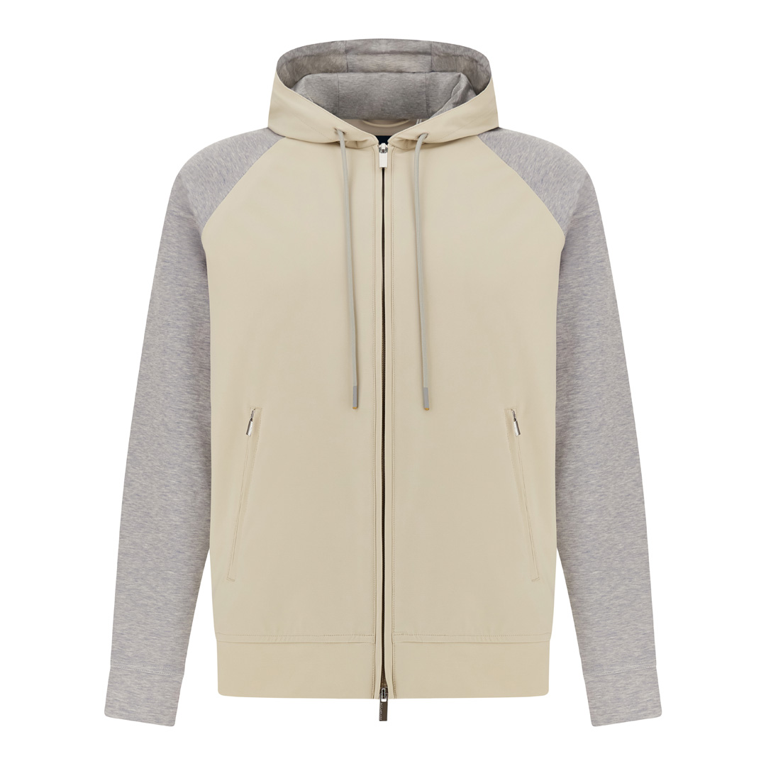 Hybrid sweatshirt in Dynamic and jersey, Man, Cloud White