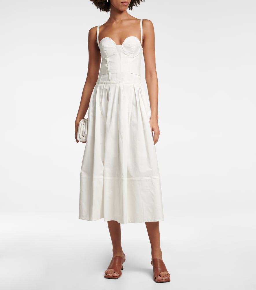 Cotton-blend midi dress