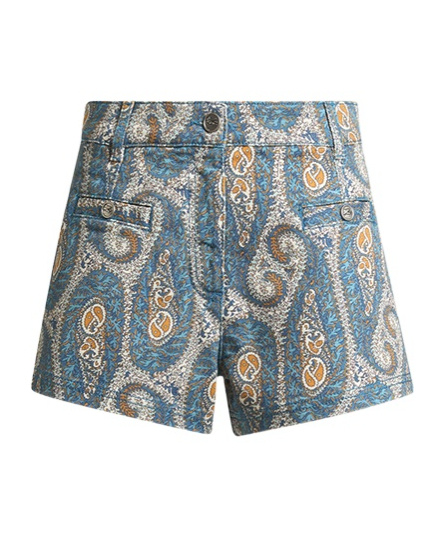 Paisley High-Rise Shorts