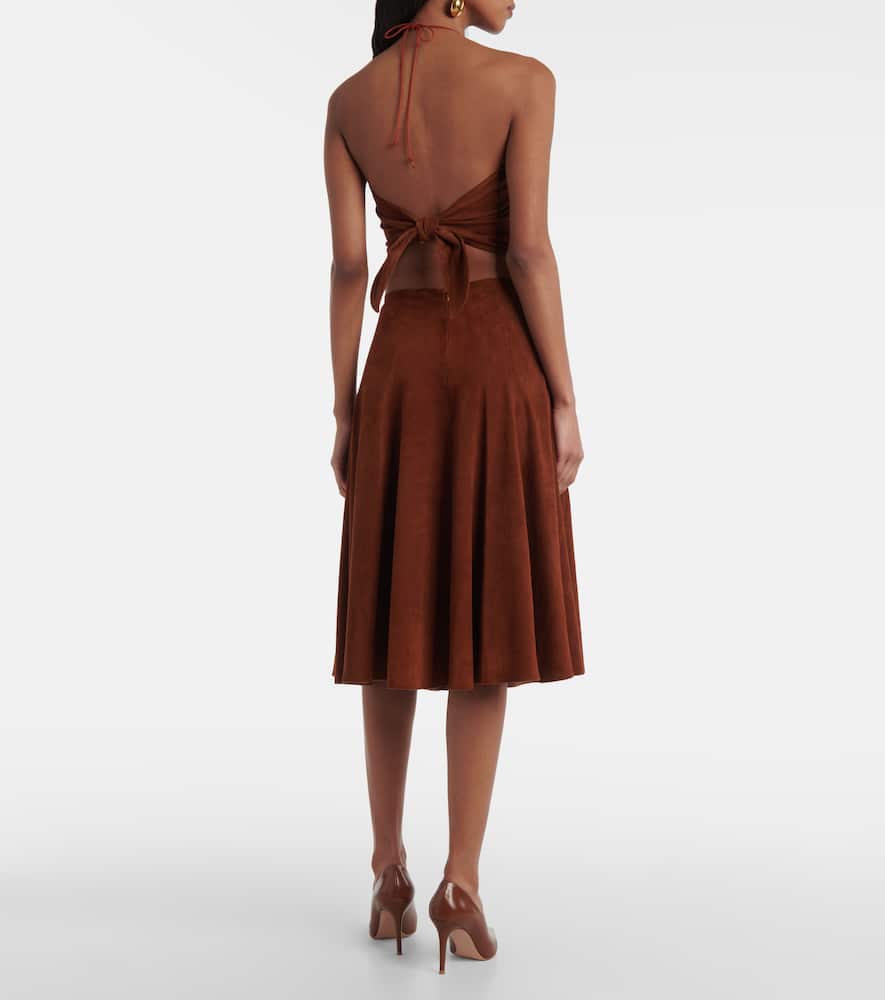 Sabrina suede midi skirt