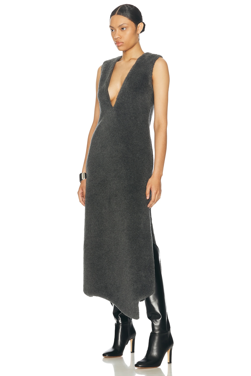 Gabriela Hearst Orstone Dress in Dark Grey - Grey.  42 also in
