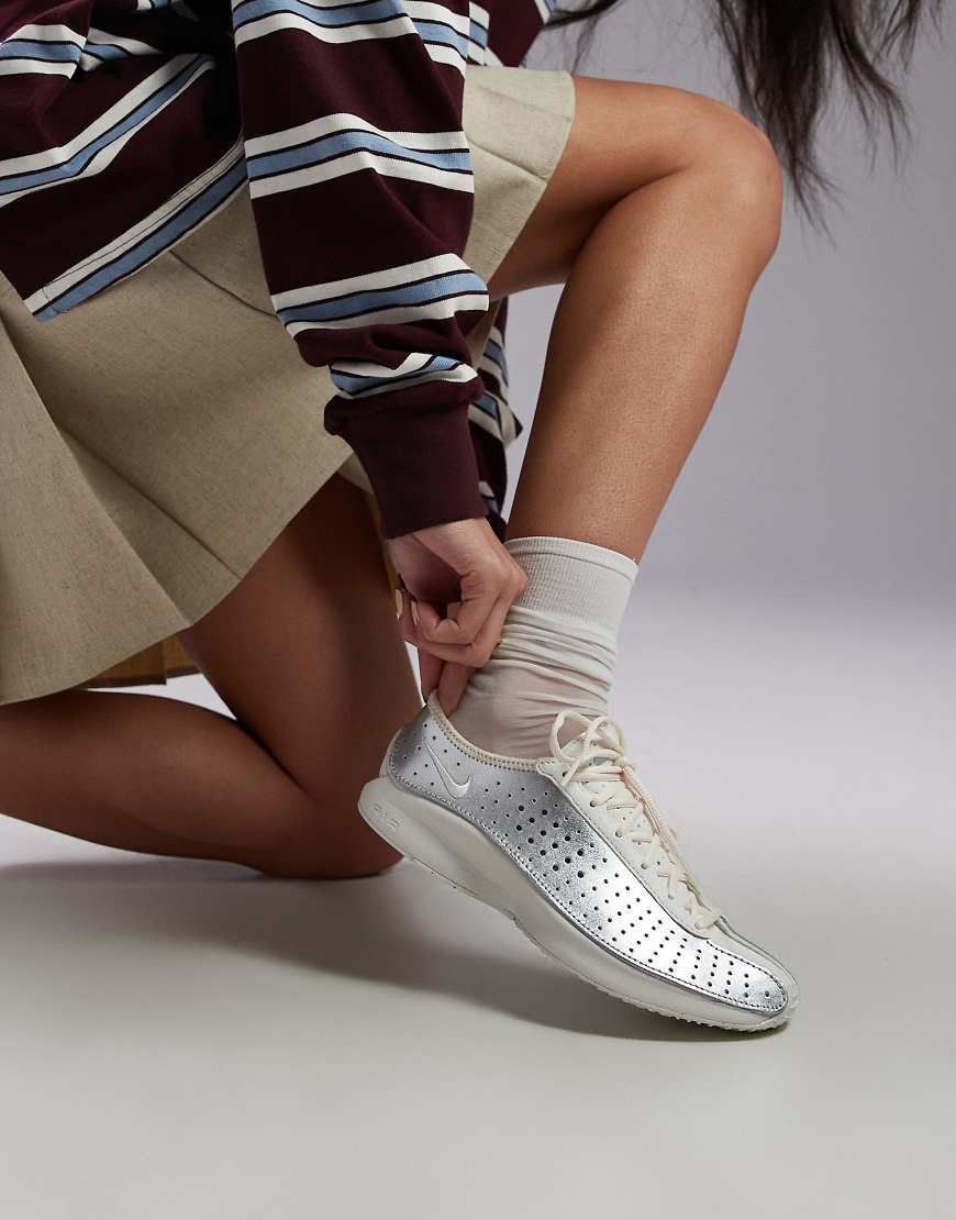 Air Superfly sneakers in ivory & metallic silver