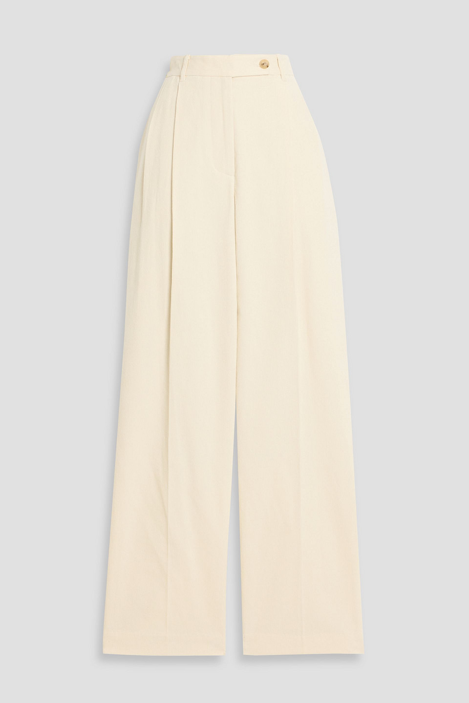 Cotton-corduroy straight-leg pants - White - FR 38