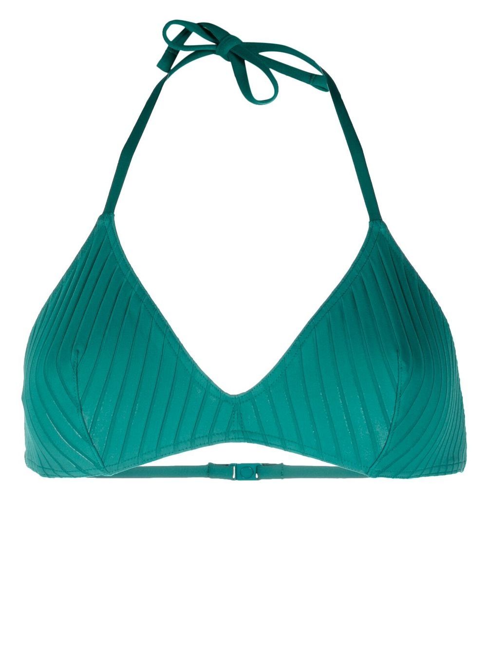 Ribbed triangle bikini top - Pink