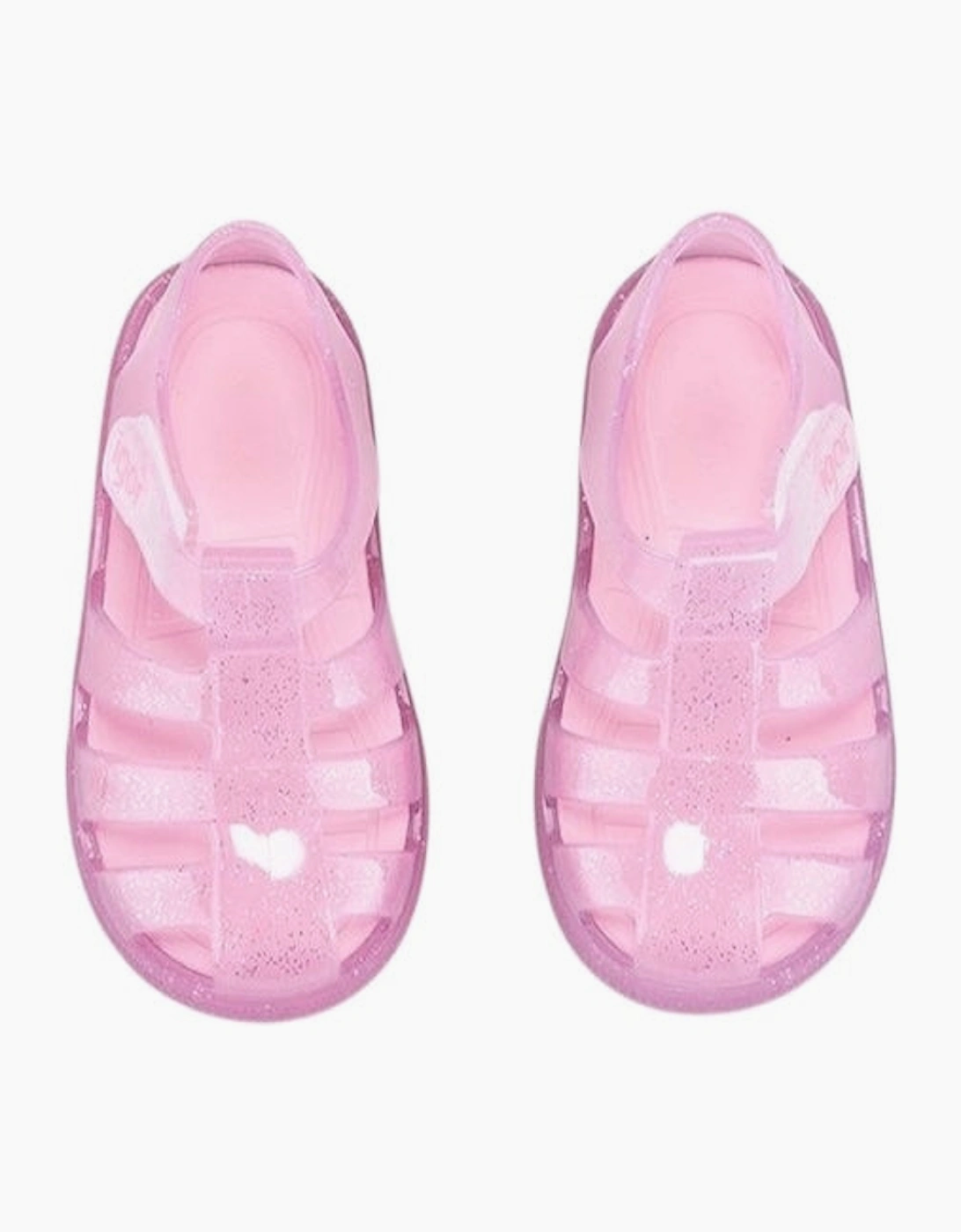 Igor Girl's Girls Pale Pink Glitter Velcro Strap Jelly Sanda