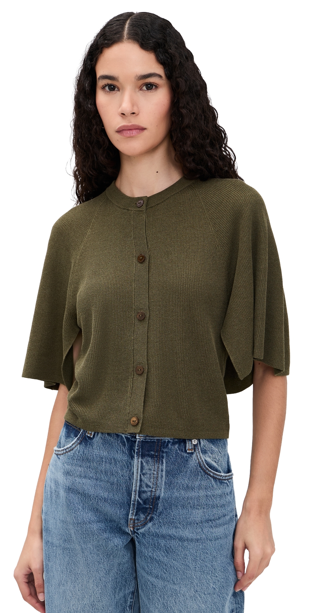 The Flounce Sweater Military Green
