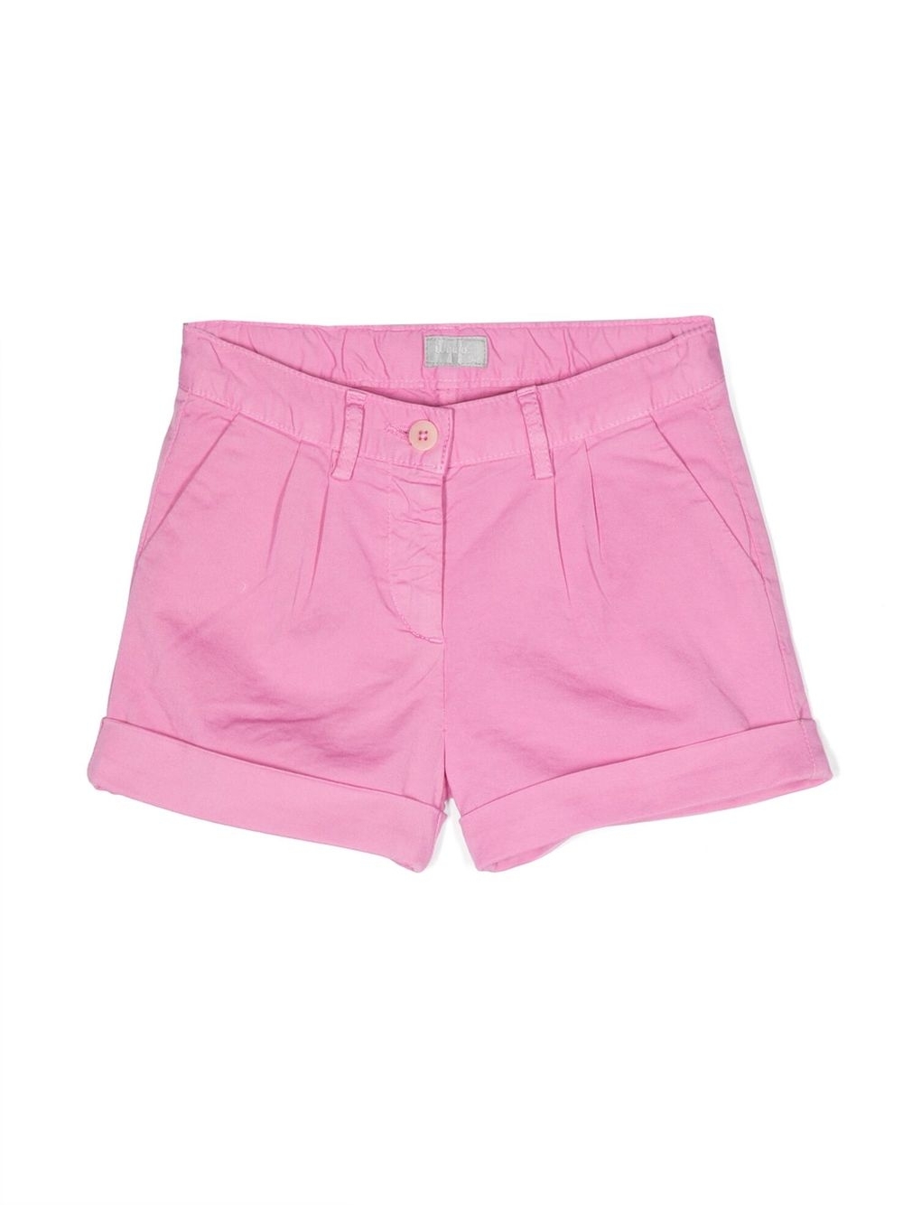 Box-pleated cotton shorts - Pink