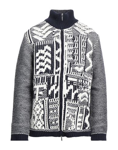 Man Cardigan Midnight blue Size 40 Wool, Cashmere, Polyamide