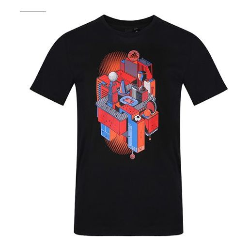 Printing Short Sleeve Tee 'Black Multi-Color'