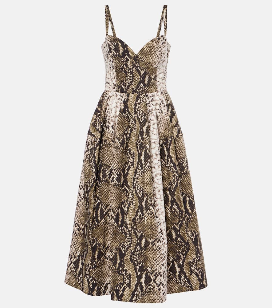 Oscar de la Renta Snake-print faille minidress