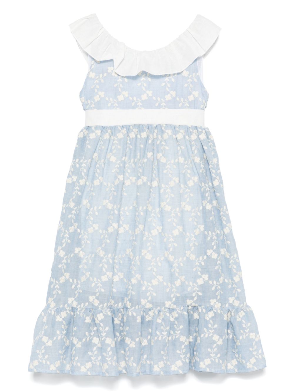 La Stupenderia floral-embroidered party dress - Blue