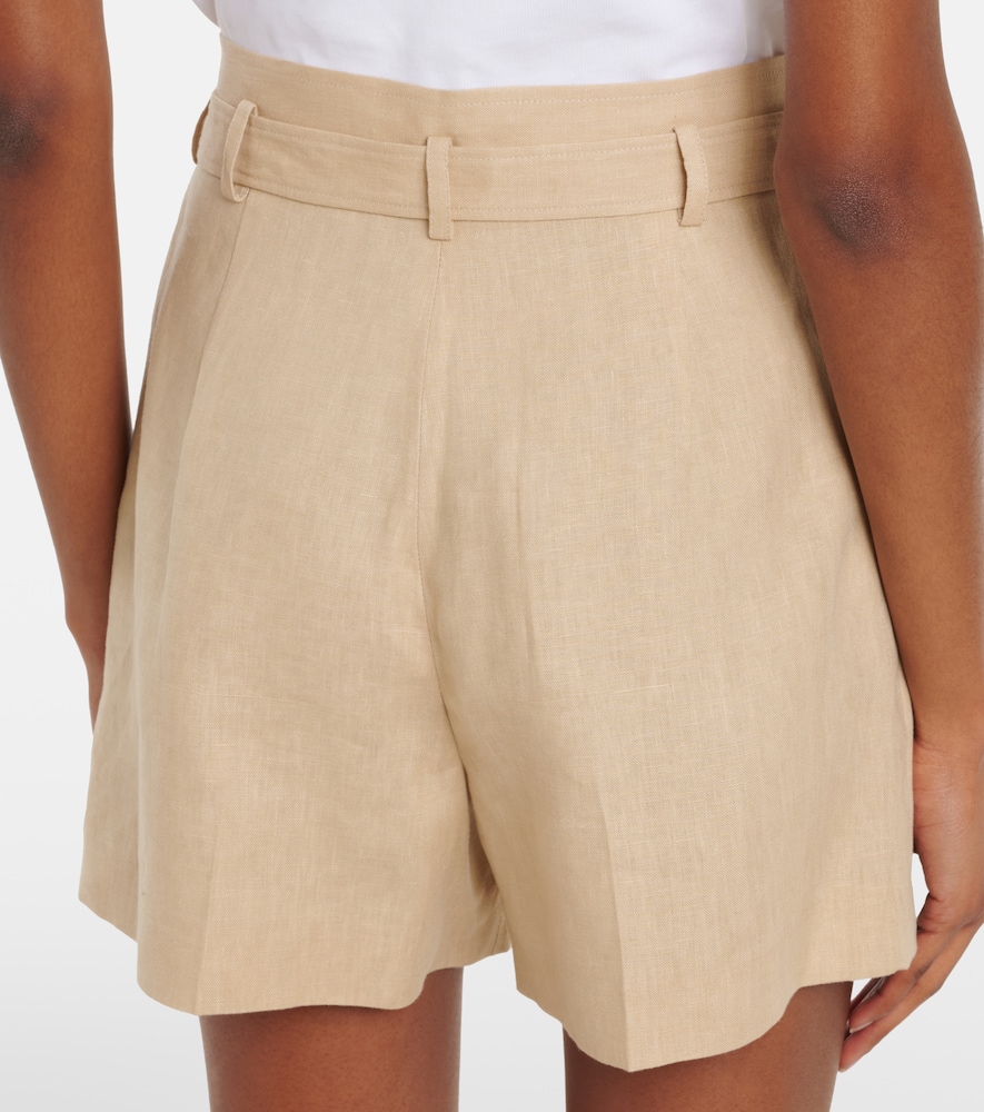 Belted linen shorts