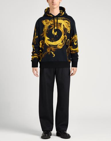 Man Sweatshirt Black Size M Cotton, Elastane