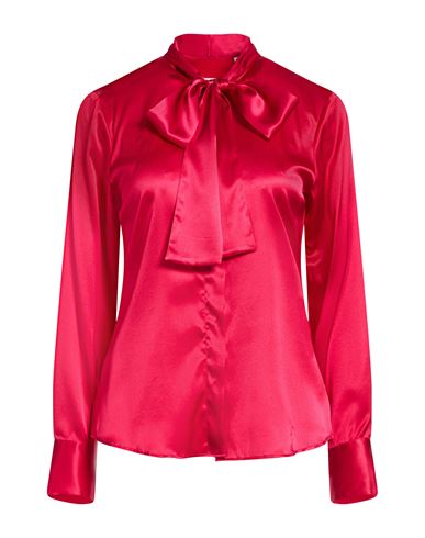 Woman Shirt Fuchsia Size 10 Silk, Elastane