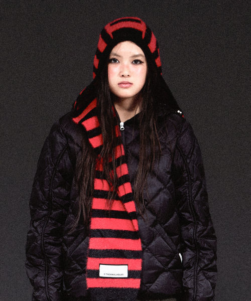 HOODED MUFFLER RED