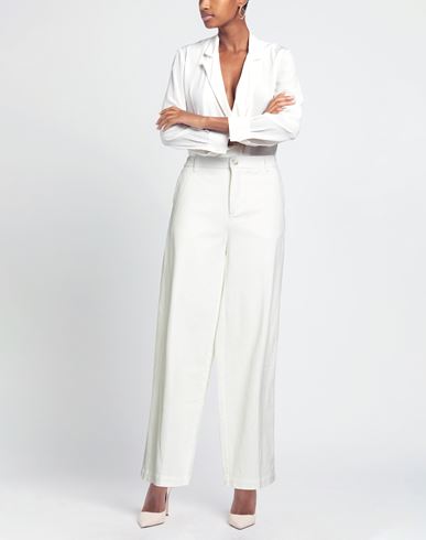 True Avenue Woman Pants Ivory Size 27 Cotton, Elastane