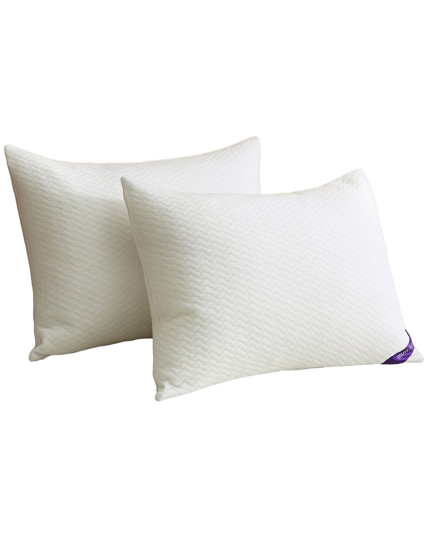 2 Pack Soft Knit Silver Duck Nano Feather Pillows