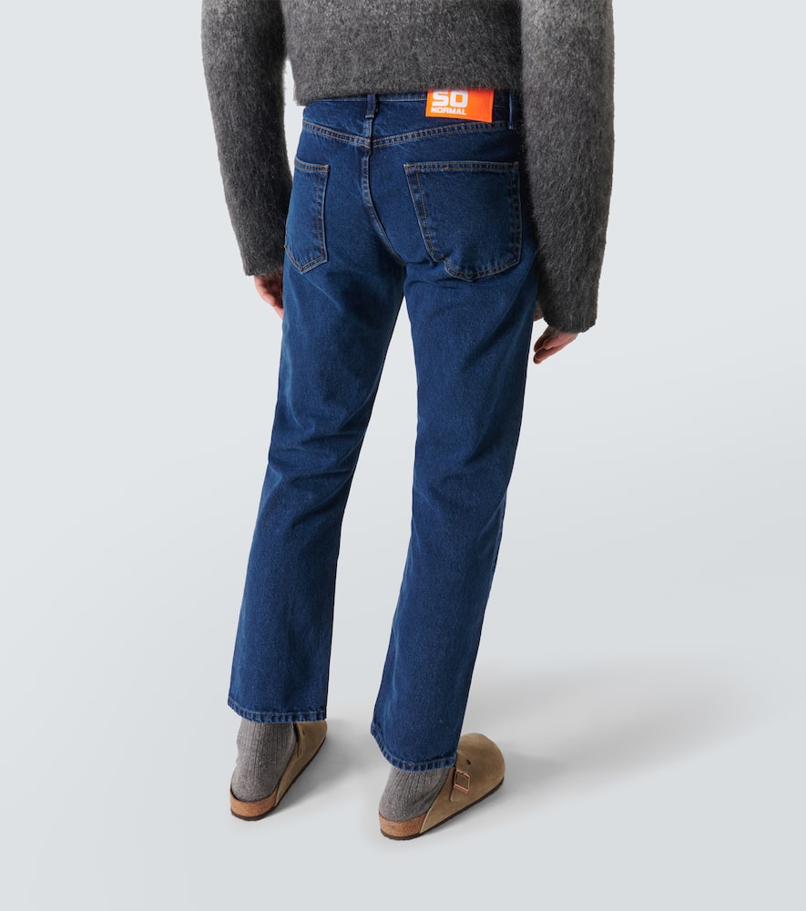 Mid-rise straight jeans