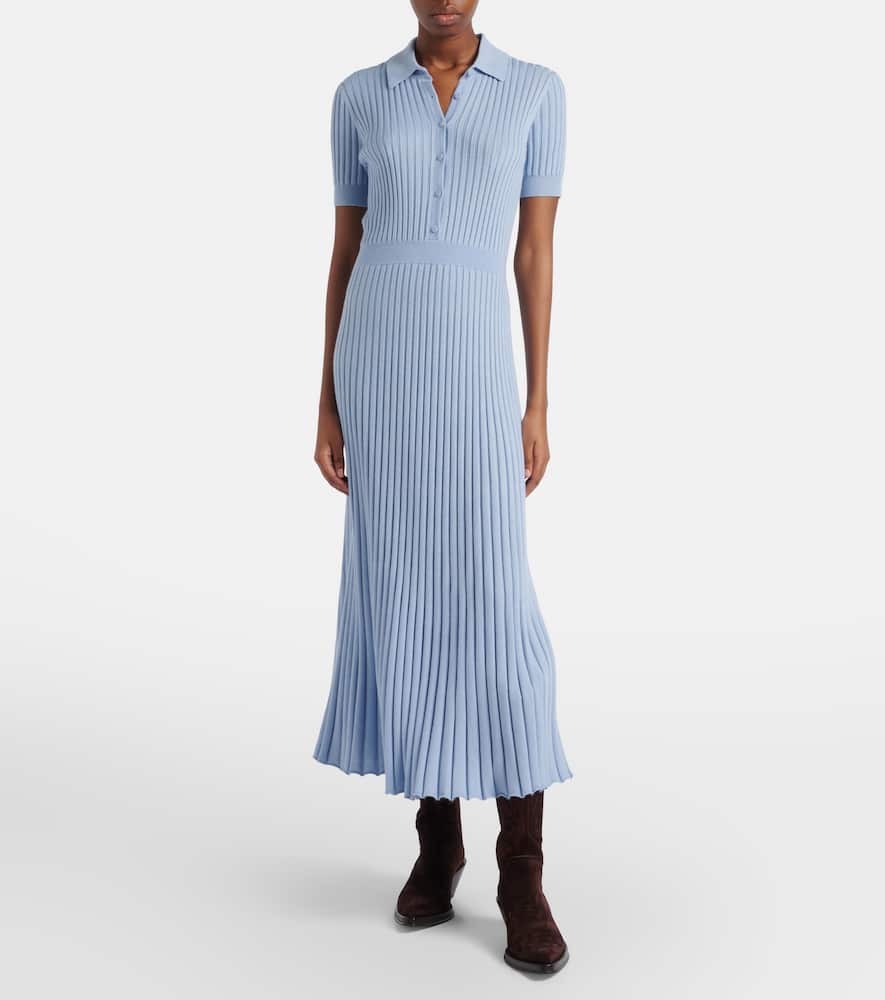 Amor ribbed-knit silk and cashmere maxi dress