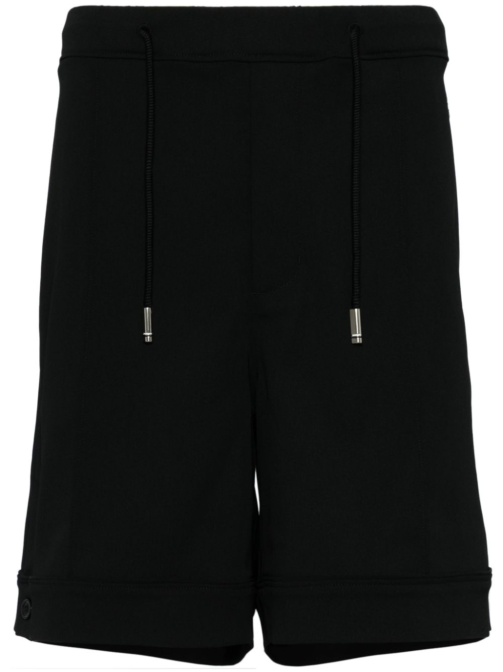 Drawstring straight-leg shorts - Black