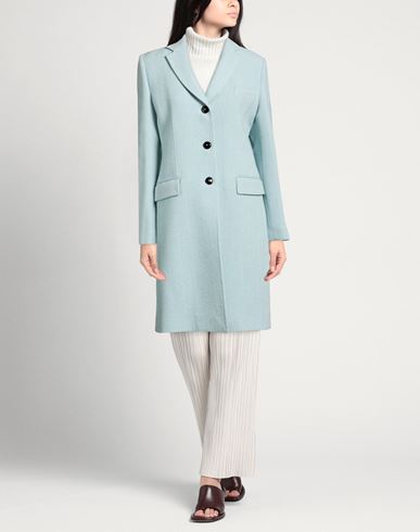 Woman Coat Sky blue Size 10 Wool, Polyester, Polyamide