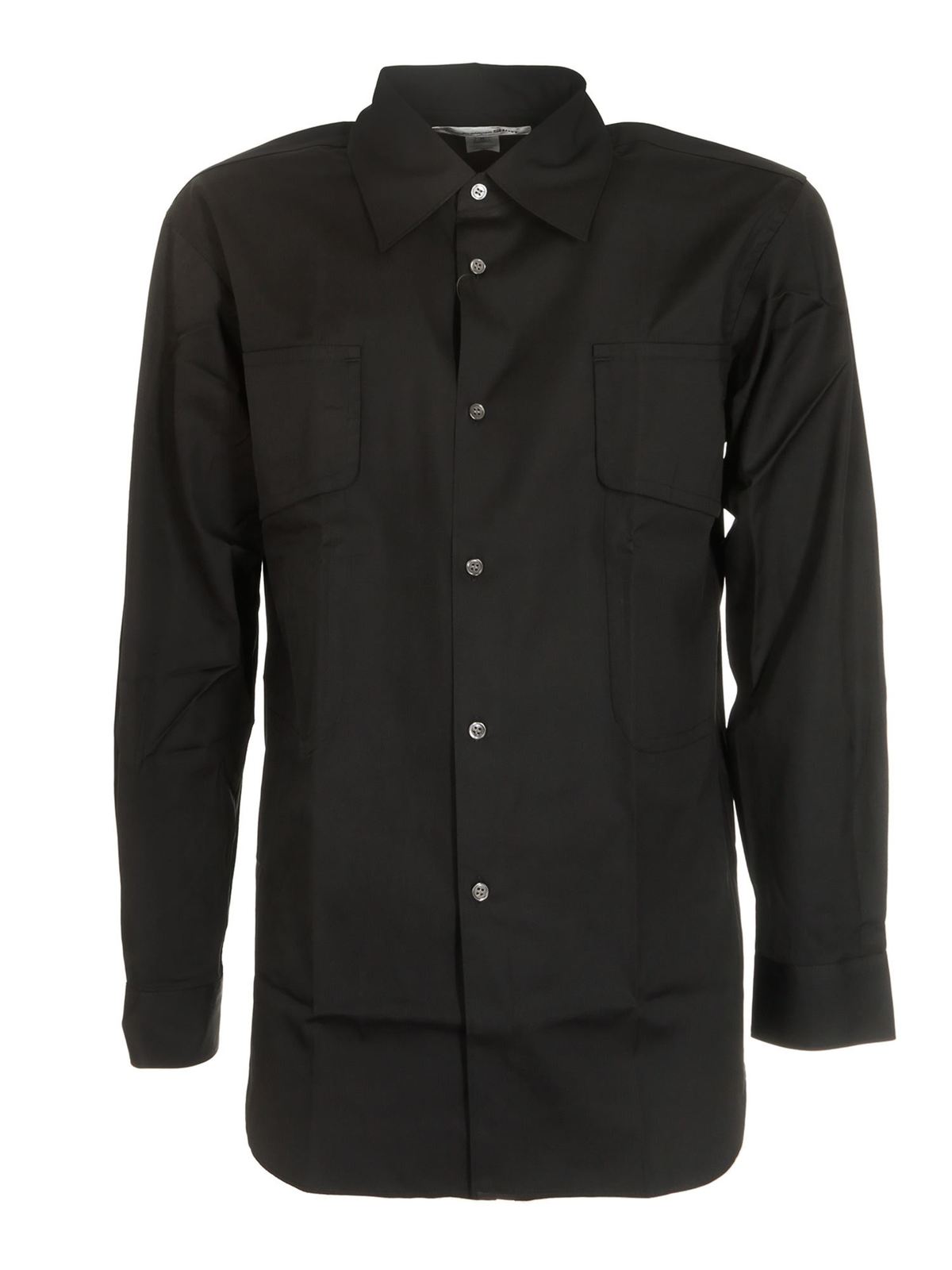 Chest pockets shirt in black
