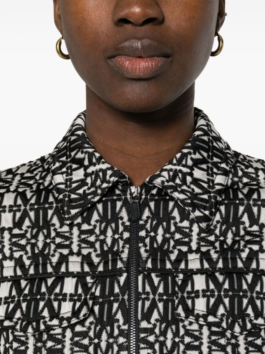 All-over Patterned Zip-up Jacket