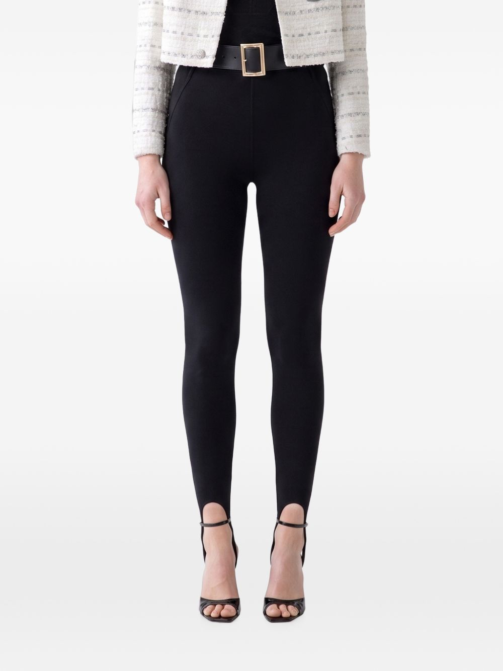 High-Waist Tailored Trousers — Black
