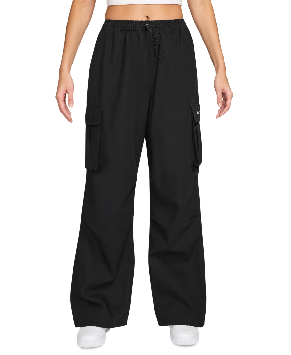 Sportswear Women's Loose Mid-Rise Woven Cargo Pants - Black/sail